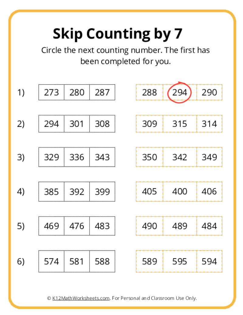 Skip counting by 7 worksheet 13 image k12 math worksheets
